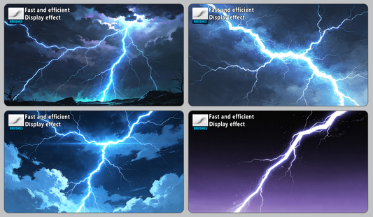 199 different types of lightning brushes [Curated, High-Efficiency Drawing Tools]