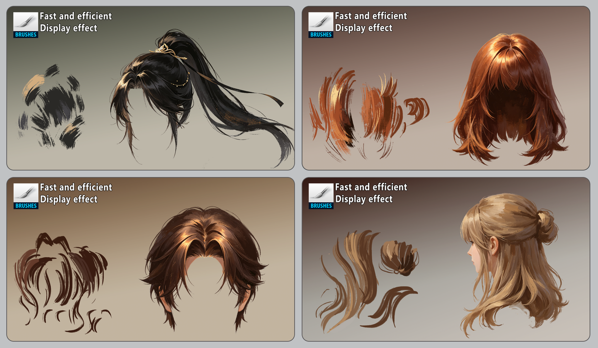 15 Hair Brushes [Curated, High-Efficiency Drawing Tools]