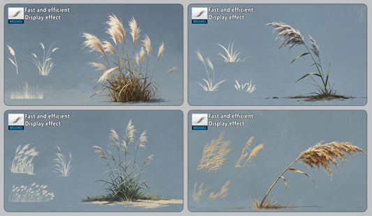 30 Reed Cluster Brushes [Curated, High-Efficiency Drawing Tools]